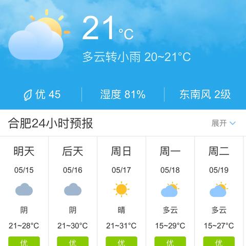 合肥天气预报（合肥天气预报一周 7天）